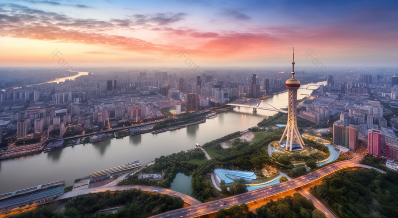 城市黄昏美丽都市景色实拍摄影,高清,摄影图,摄影图片,图片大全,摄影图免费下载